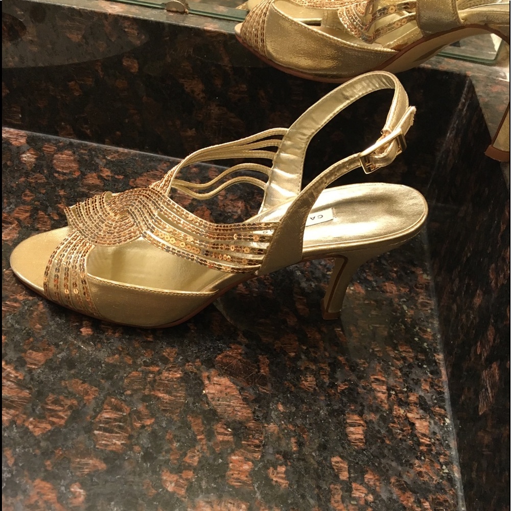 Caparros Gold Sequin Heels